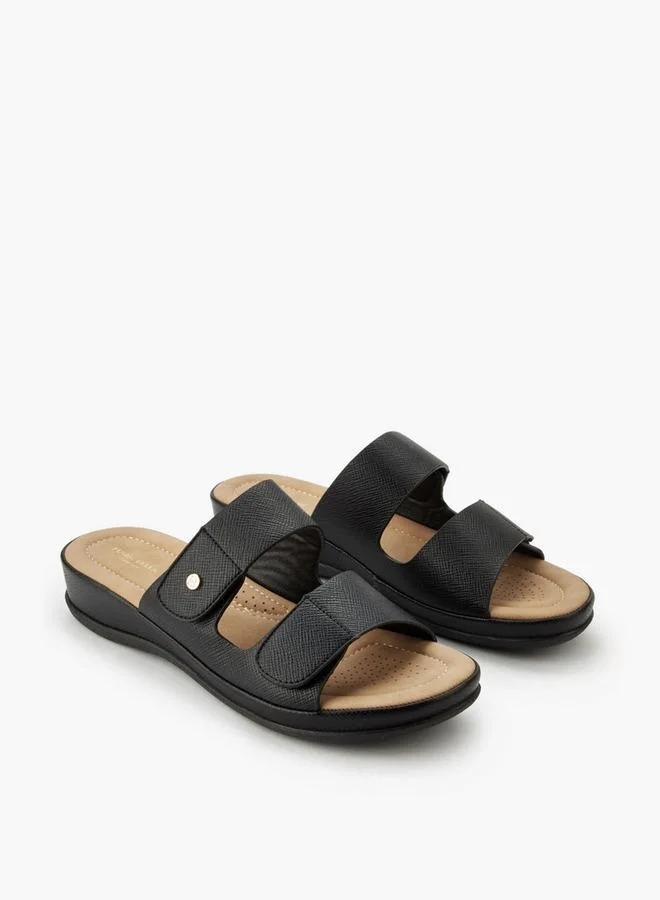 Flora Bella Women Floral Textured Wedge Sandals