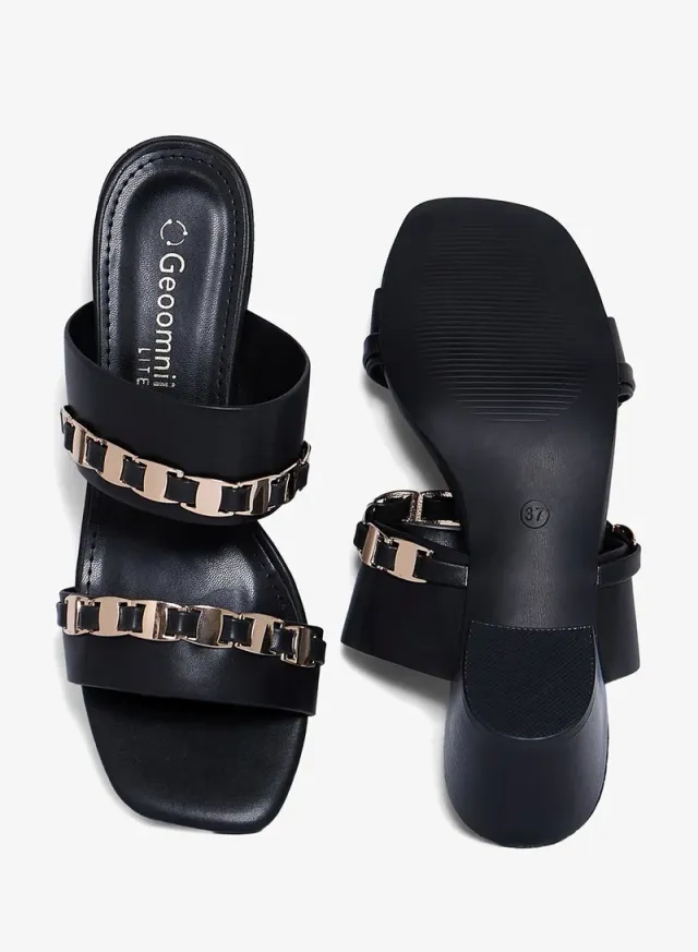 Geoomnii Women's Stylish Comfortable Mid Heel Sandals – image 5
