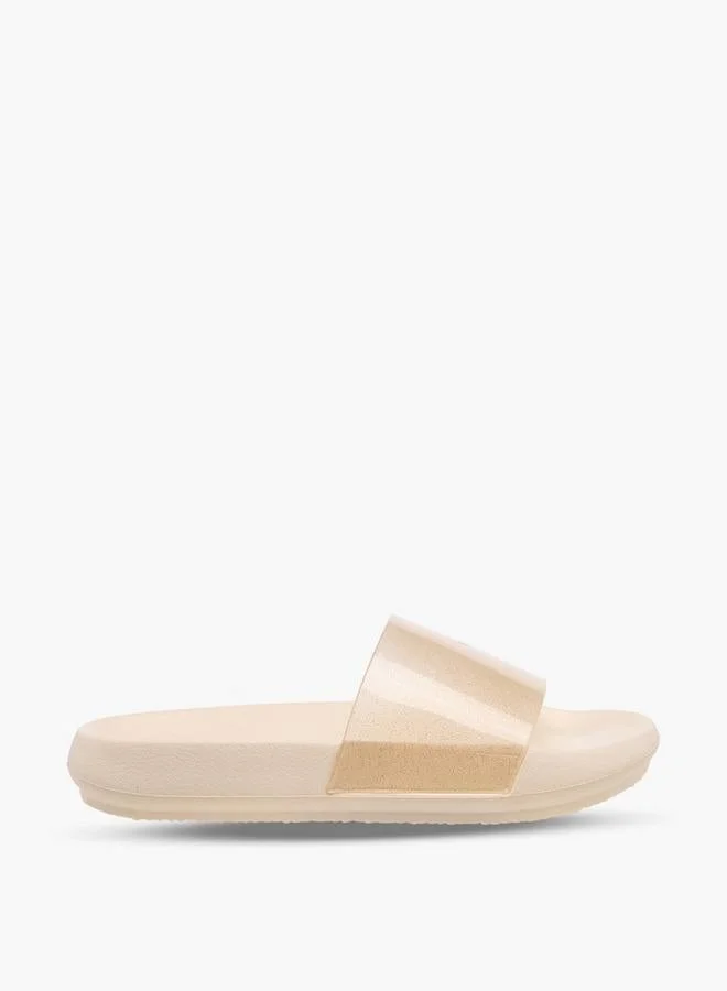 Women Glitter Print Slides