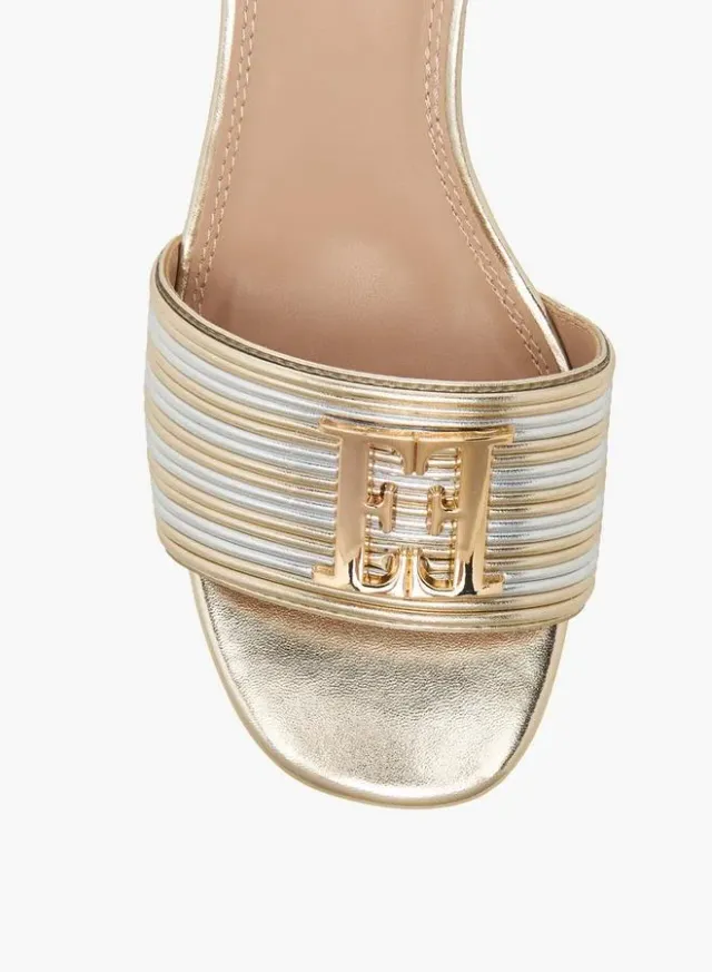 Metallic Block Heel Sandals – image 4