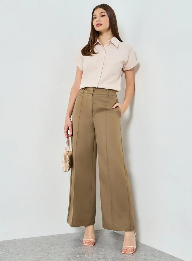 Wide Leg Trousers Tan
