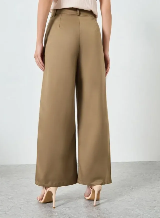 Wide Leg Trousers Tan – image 4