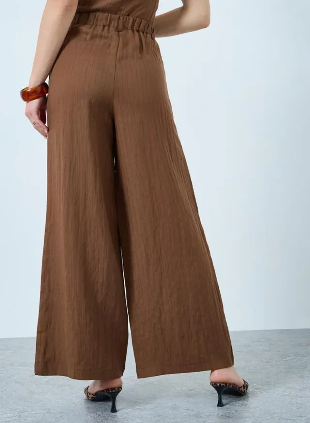 Pinstripe Wide Leg Pants, Off White – image 4