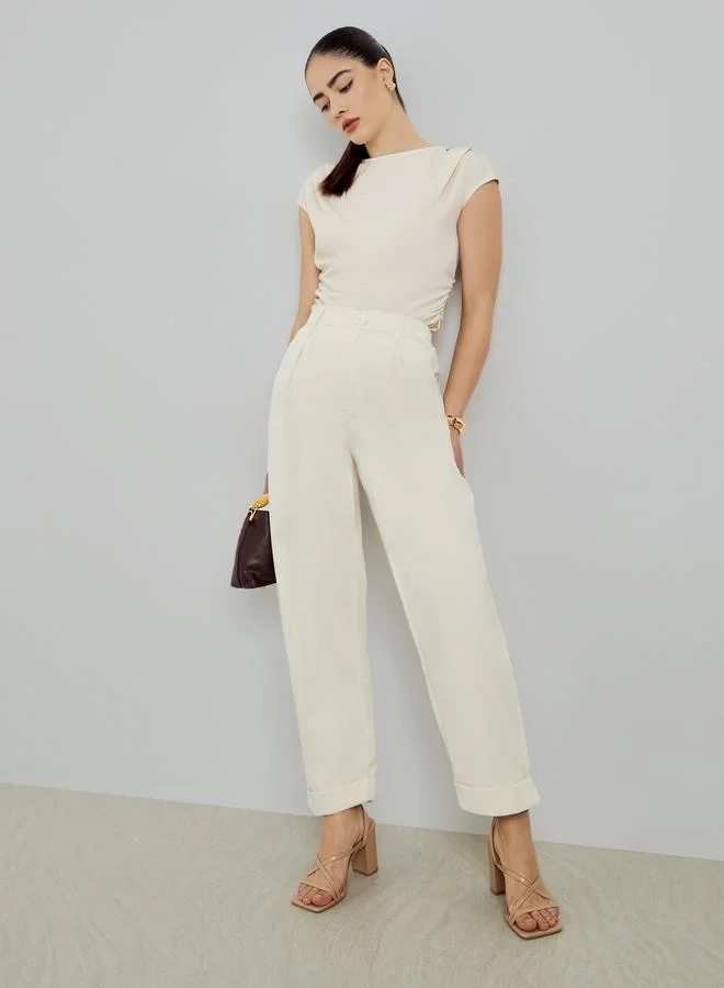Wide Leg Trousers Cream