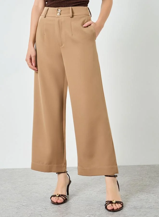 Barrel Fit Trousers Tan