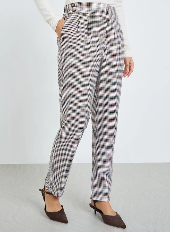 Checkered Tapered Trousers