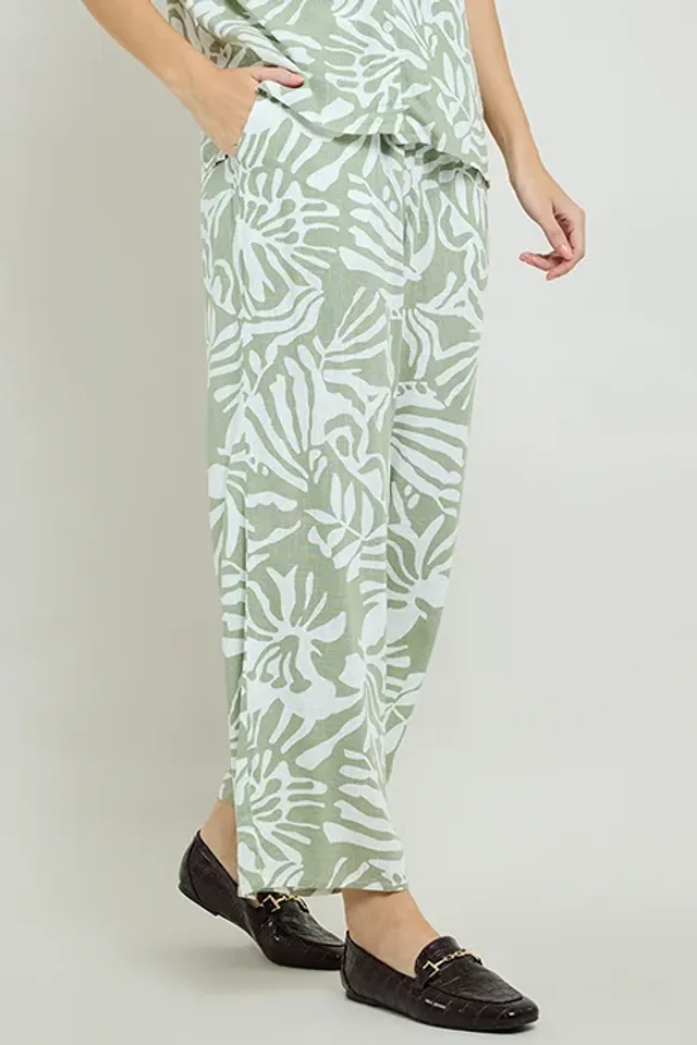 Patterned Straight Fit Drawstring Pants – image 4