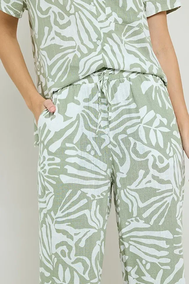 Patterned Straight Fit Drawstring Pants – image 5