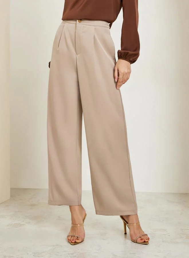 Women Wide Leg Pants Cream