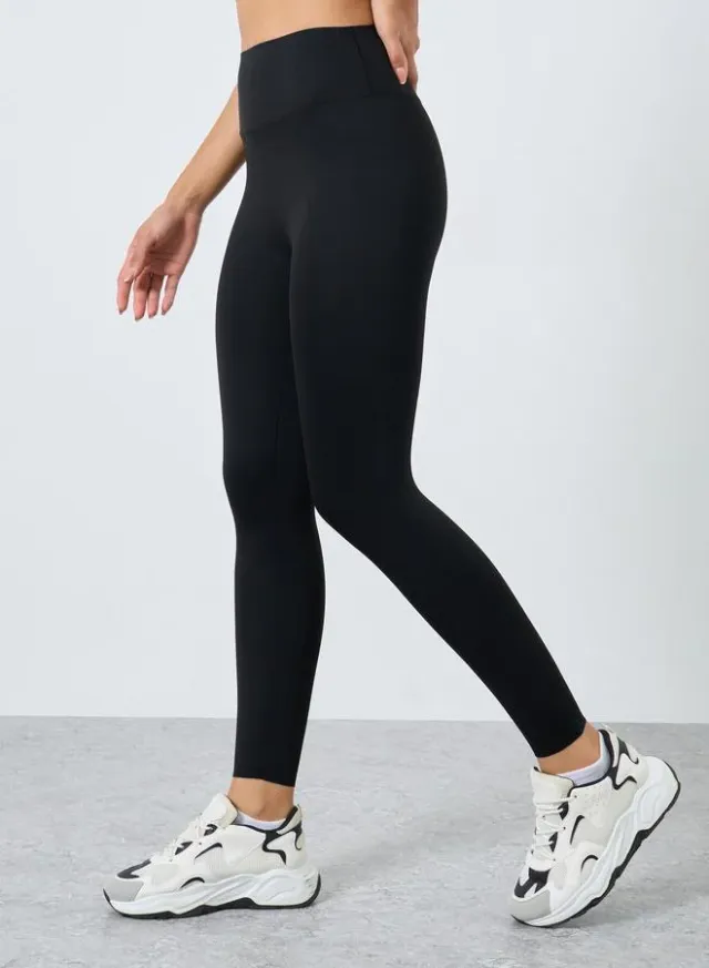 Wide Waistband Raw Edge Leggings