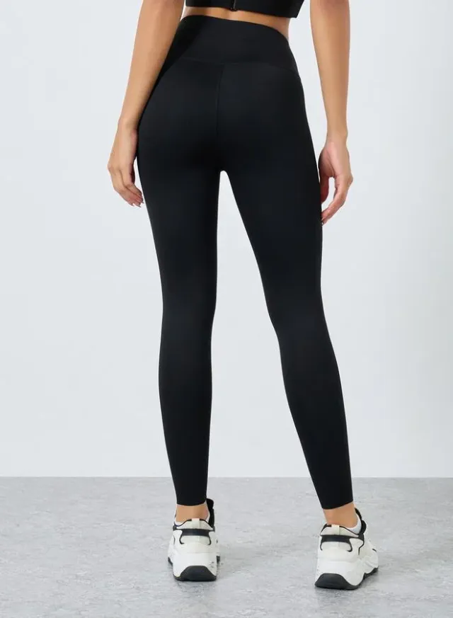 Wide Waistband Raw Edge Leggings – image 2