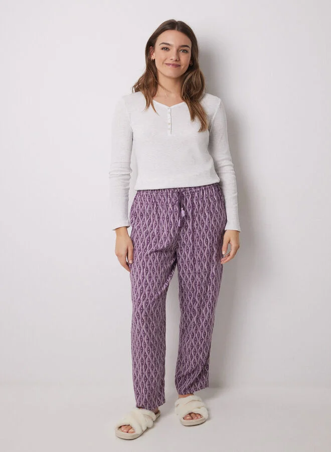 Viscose Carrot Trousers Ikat Print