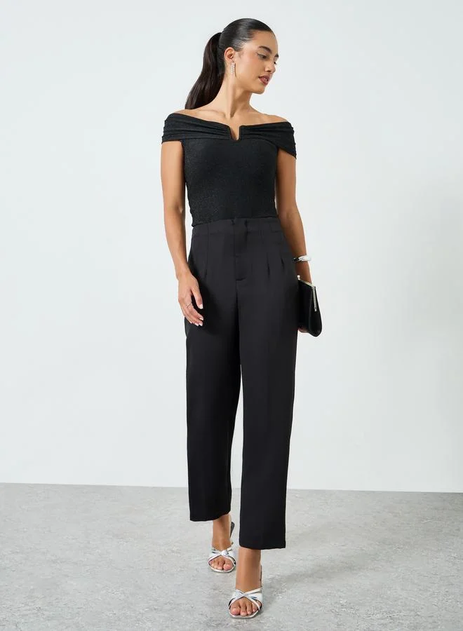 High-Rise Skinny Pants Black