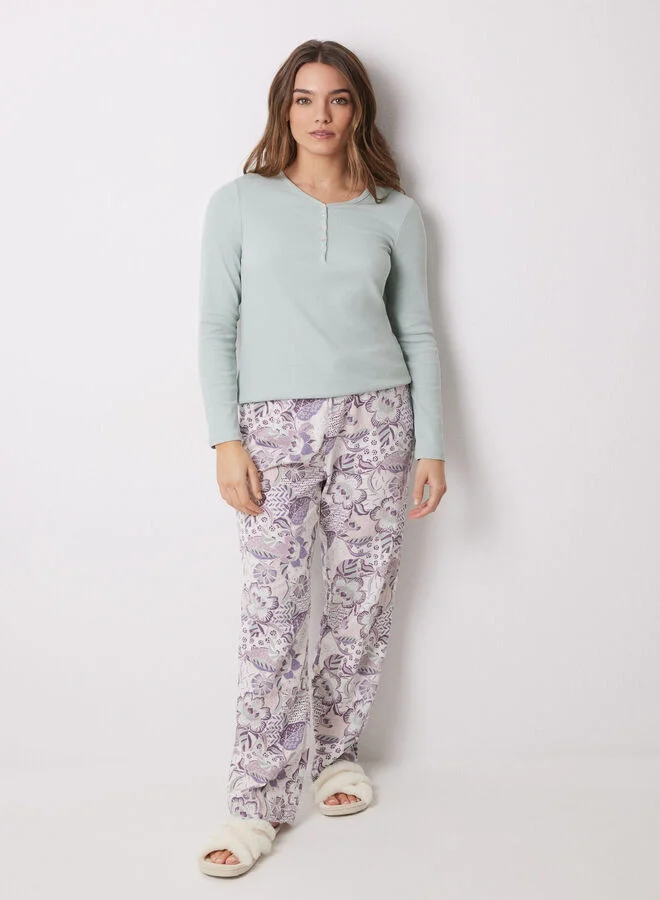 Floral 100% Cotton Long Bottoms