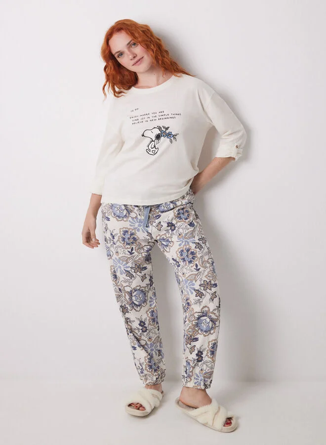 Floral Cotton Carrot Trousers