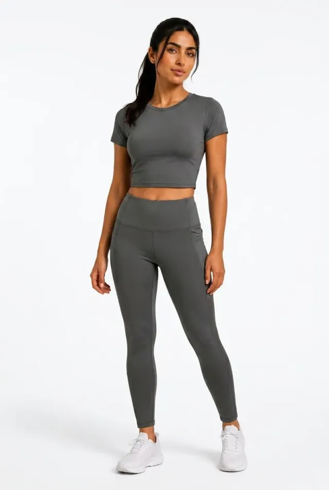 Women's Luxe Soft Training Leggings Dark Grey – image 4