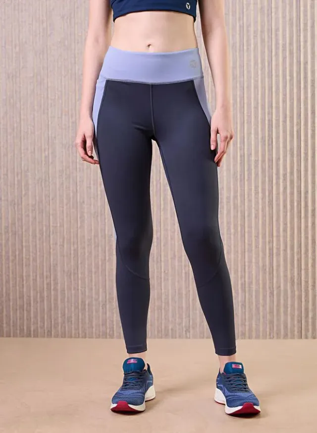 Women's Color Block High-Waist Tights with Side Pockets – image 2