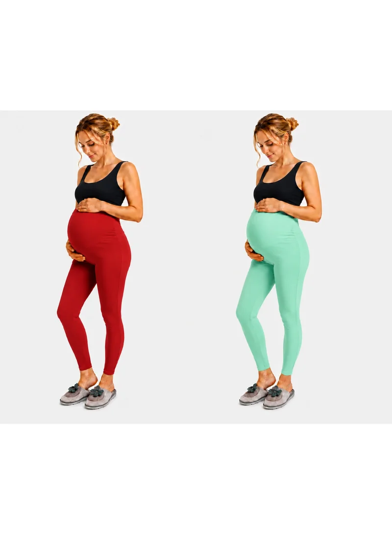 2-Pack Soft Stretch High-Waisted Maternity Workout Leggings