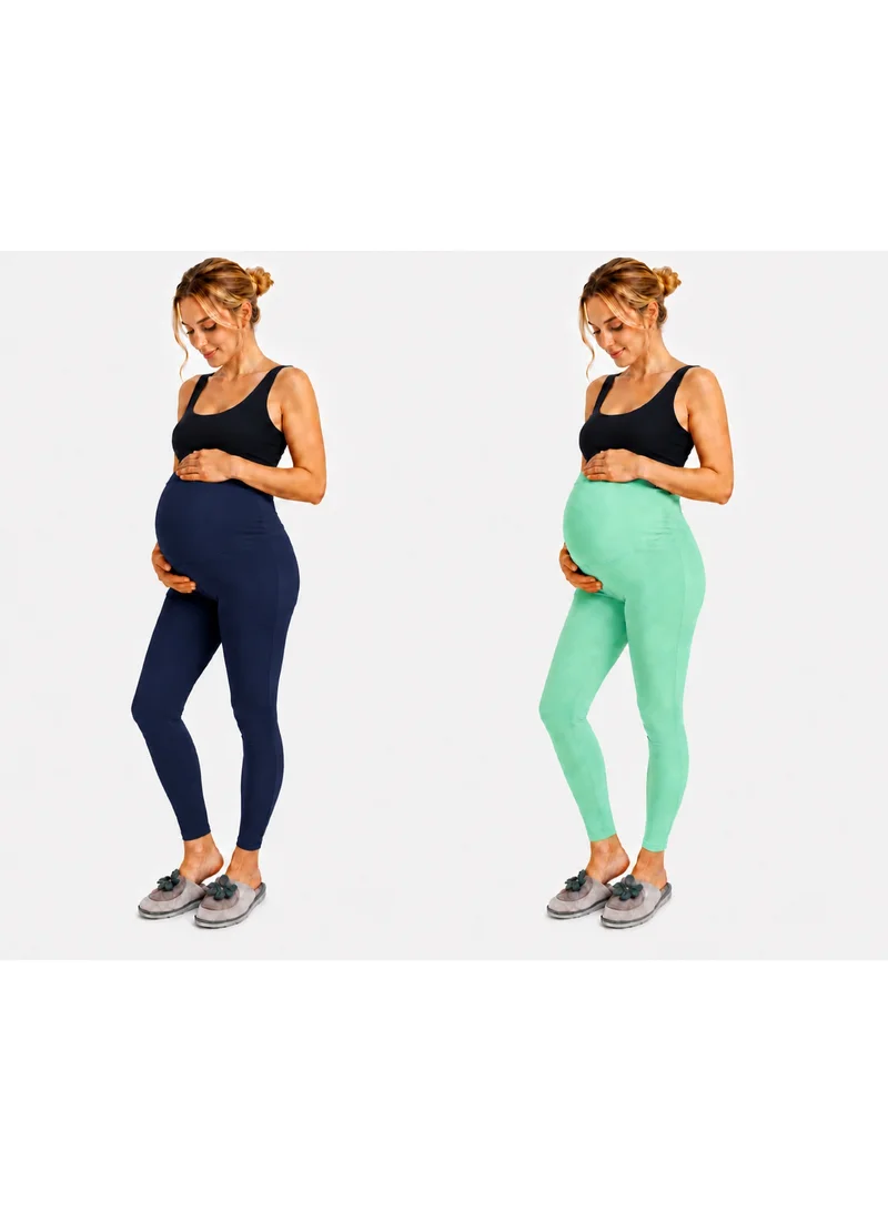 2-Pack Soft Stretch High-Waisted Maternity Workout Leggings