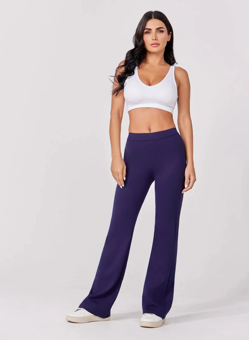 Ponte Flared Pant Navy Blue