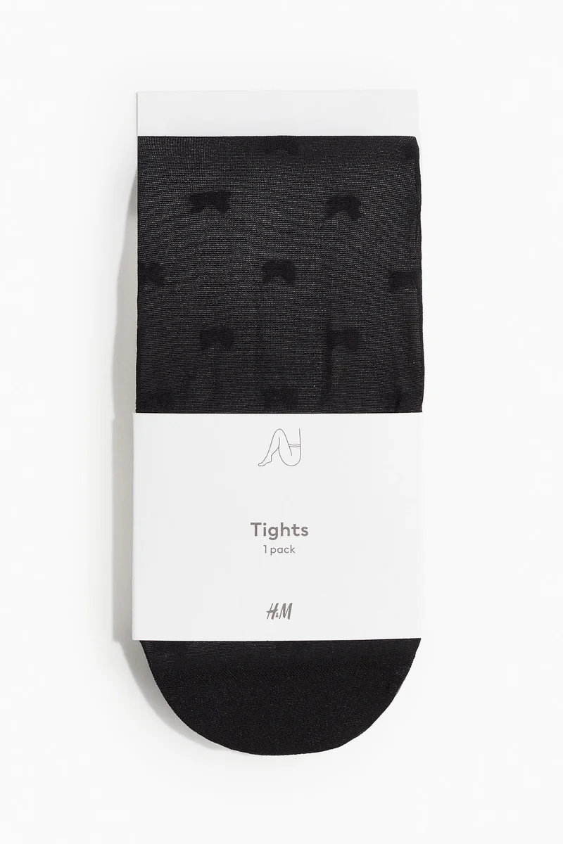 Bow Pattern Tights