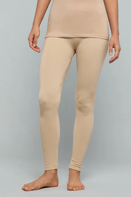 Ribbed Leggings Elastic Waist