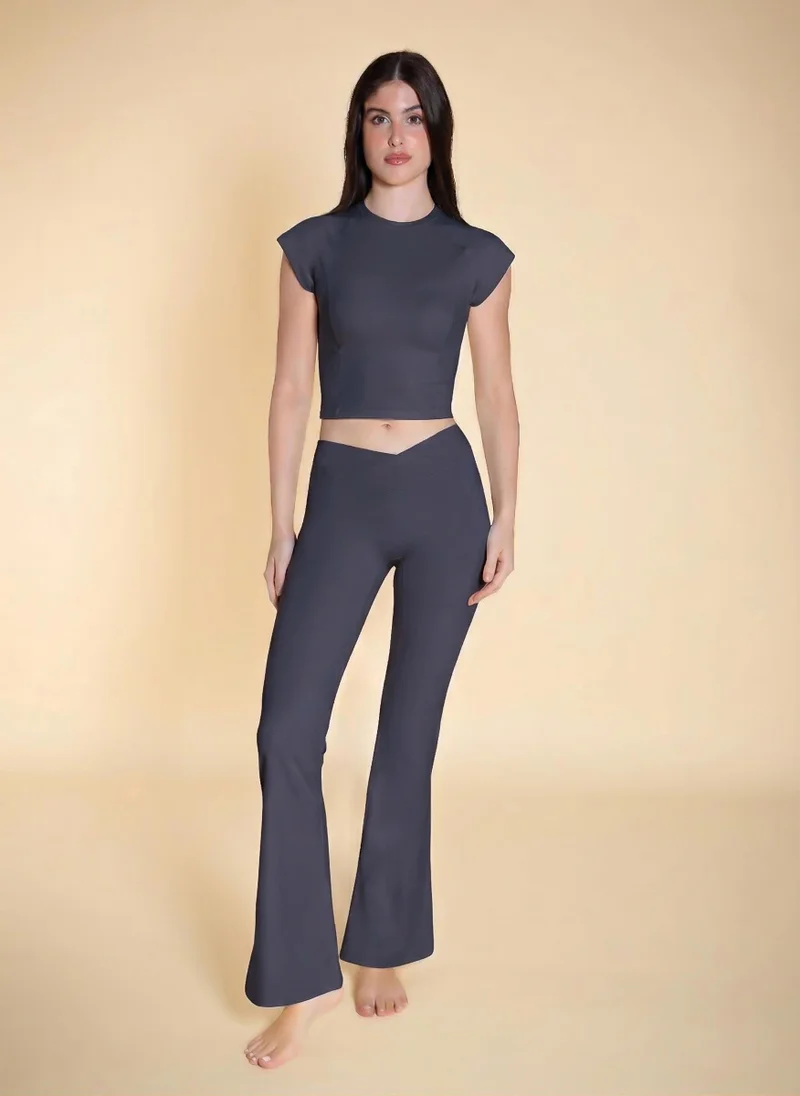 Wrap-Over Soft Flare Pants