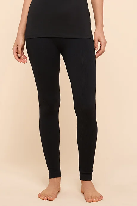 Ribbed Elastic Waist Leggings