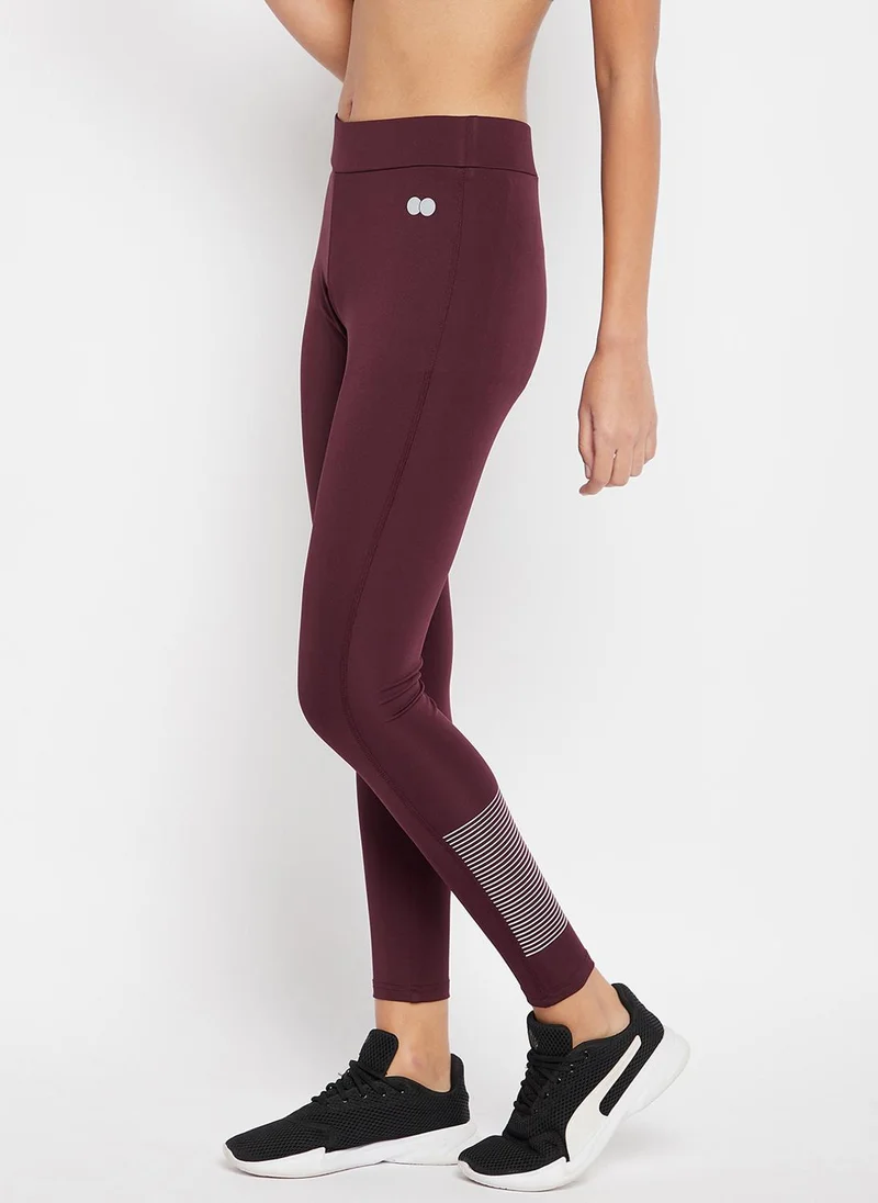 High-Rise Snug Fit Active Tights Plum