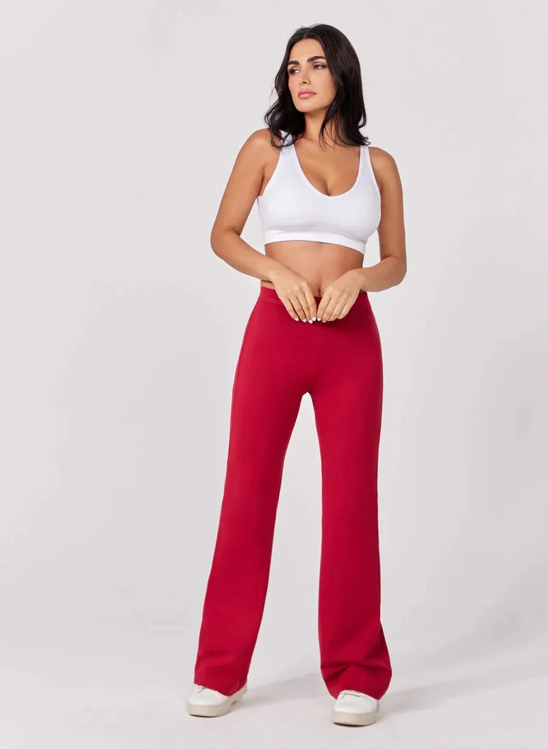 Ponte Flared Pant Maroon