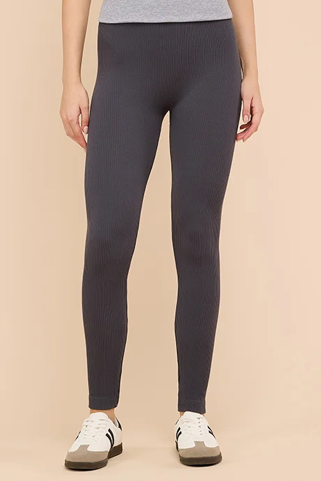 Solid Elastic Waist Leggings