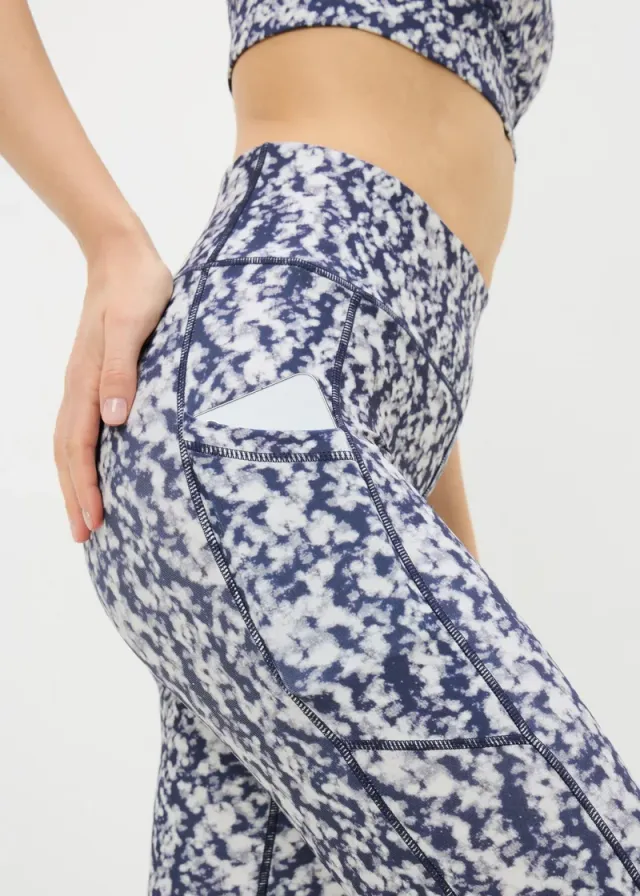 Souluxe Mottle Print Gym Leggings Blue – image 2