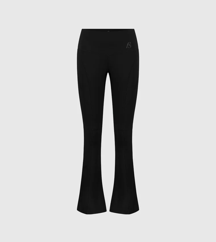 Women's High Waisted Flared Pants Black