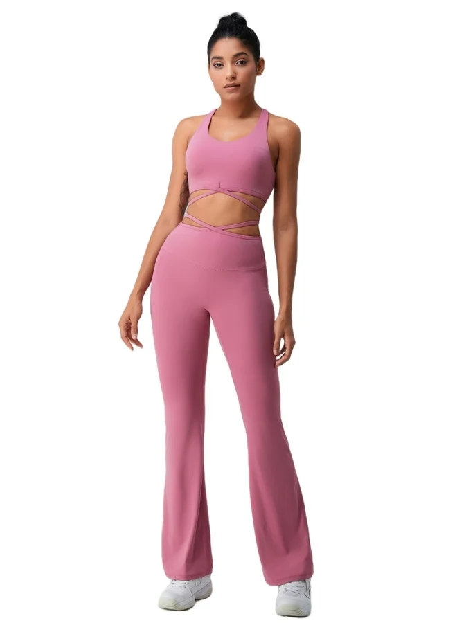 Womens High Waist Flared Tummy Control Workout Leggings