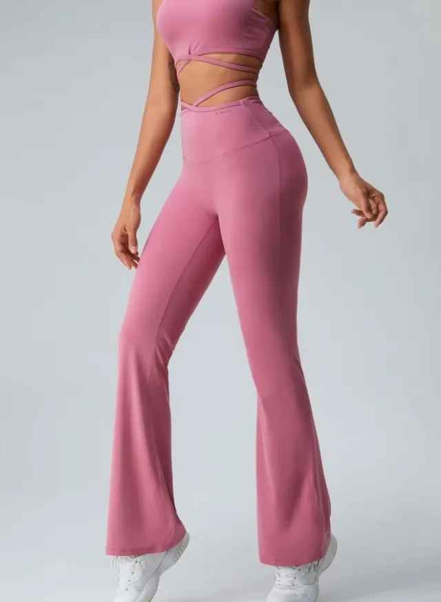 Womens High Waist Flared Tummy Control Workout Leggings – image 5