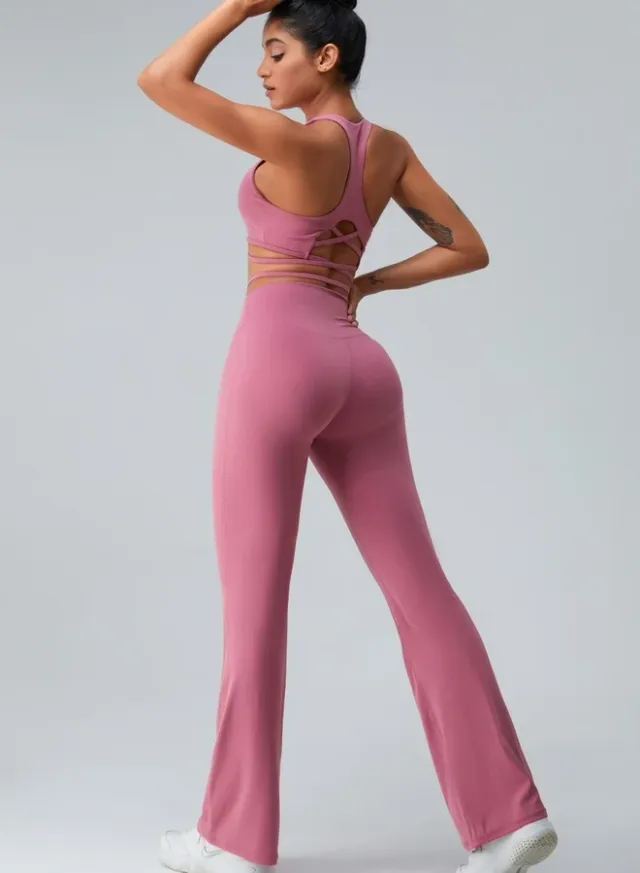 Womens High Waist Flared Tummy Control Workout Leggings – image 6