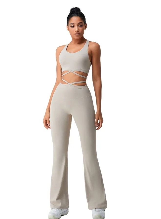 Womens High Waist Flared Tummy Control Workout Leggings