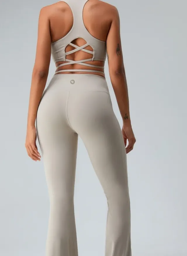 Womens High Waist Flared Tummy Control Workout Leggings – image 5