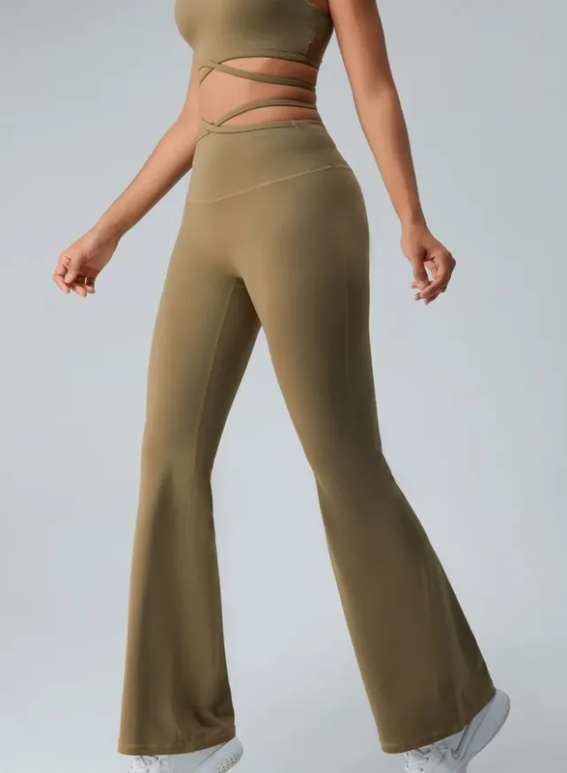 Womens High Waist Flared Tummy Control Workout Leggings – image 6
