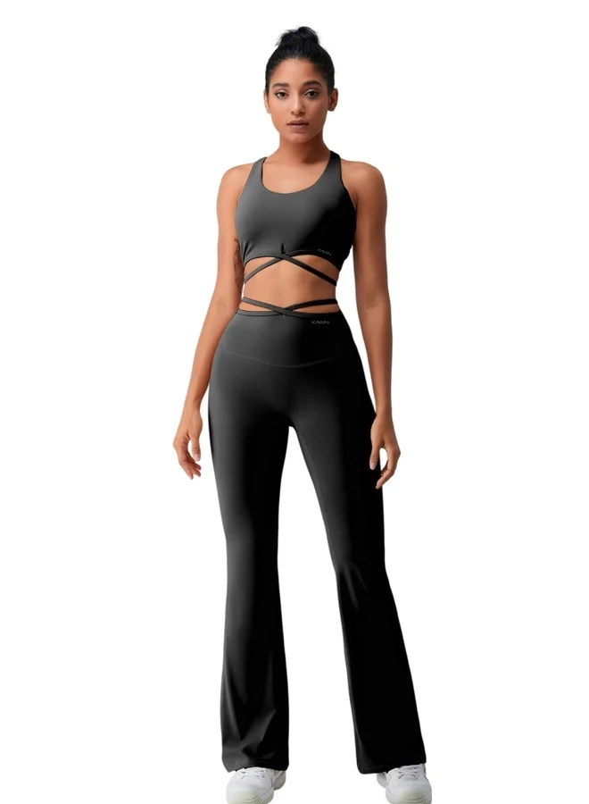 Womens High Waist Flared Tummy Control Workout Leggings