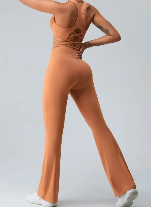 Womens High Waist Flared Tummy Control Workout Leggings – image 5