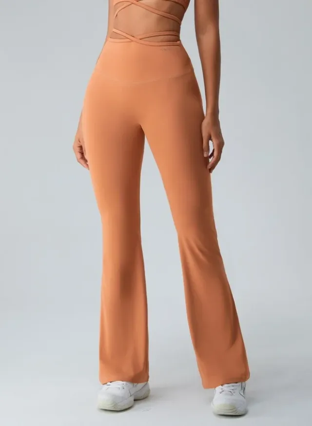 Womens High Waist Flared Tummy Control Workout Leggings – image 6
