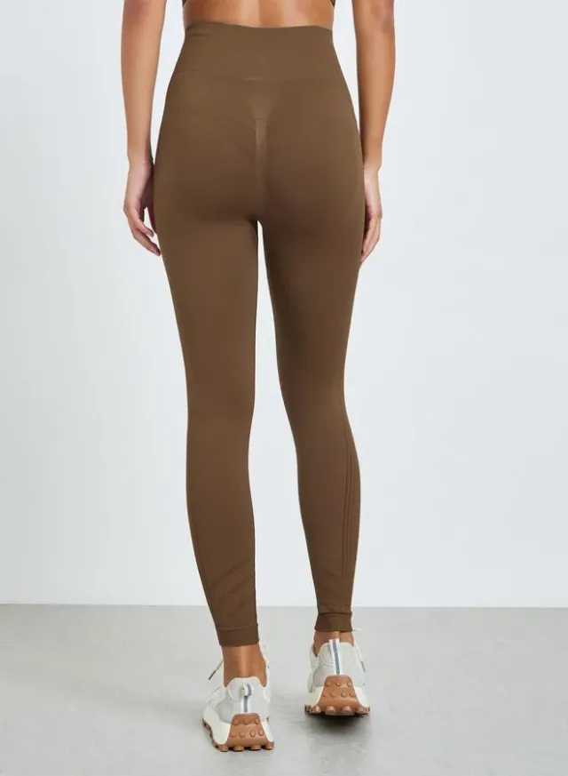 Side Rib Back Scrunch Leggings, Cream – image 4