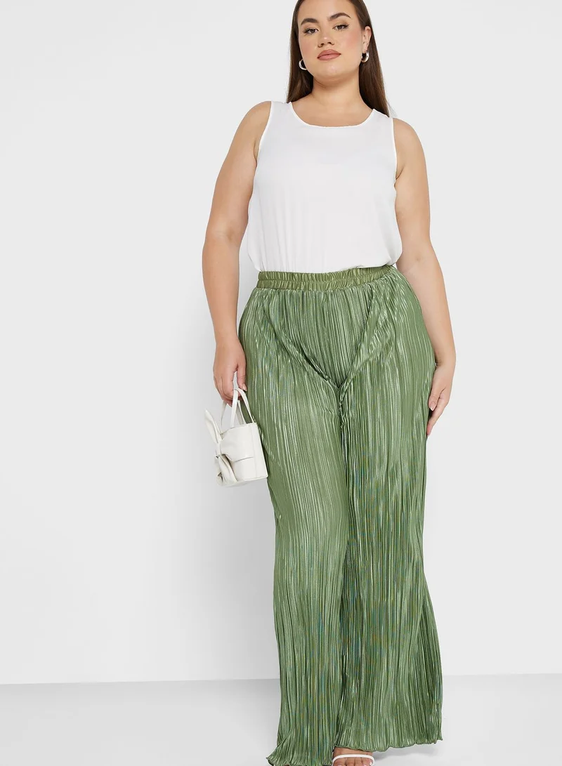 Pleated Flared Pants