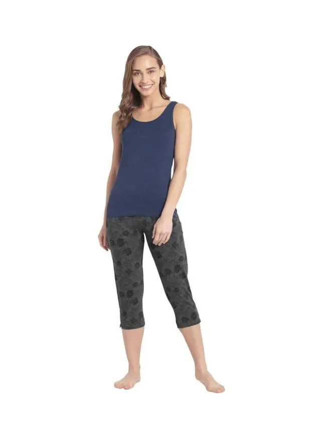 Women's Floral High-Rise Capri Pants with Elastic Waistband – image 5