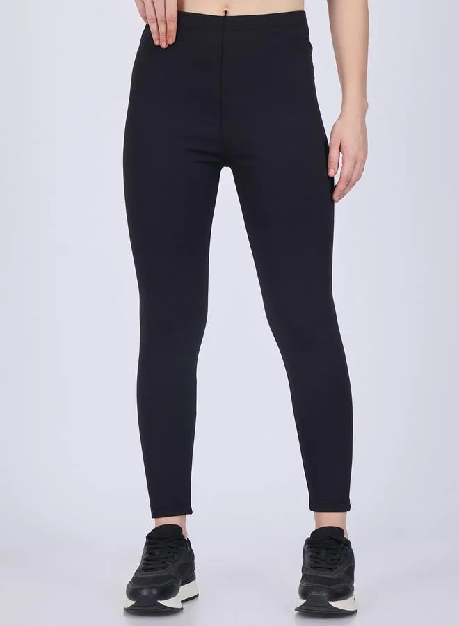 Basic Solid Leggings Black