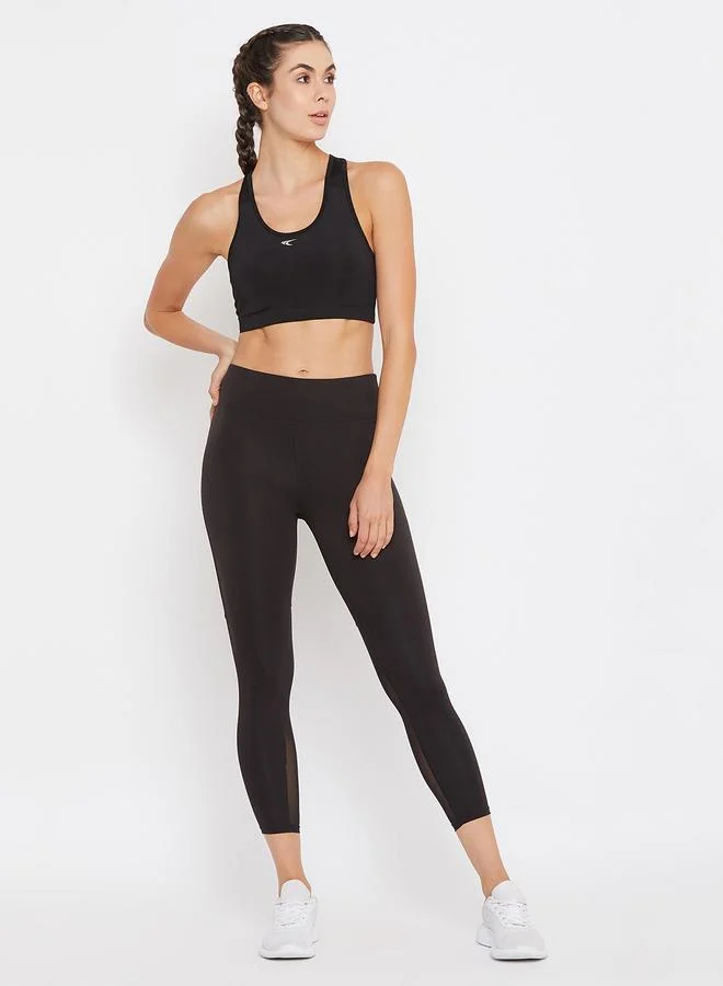 Mesh Insert Active Tights Black
