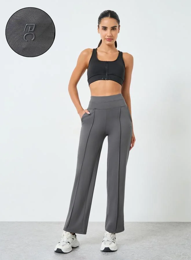 Women Rubber Logo Straight Leg Leggings