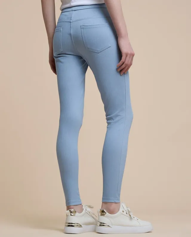 Solid Elastic Waist Jeggings – image 4