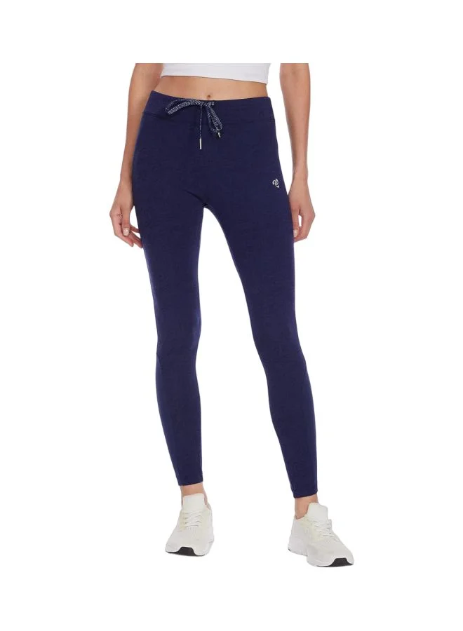 Women Slim Fit Cotton Elastane Leggings Imperial Blue Melange